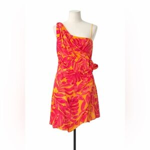 Dress Forum Pink and Orange Leaf Mini Dress